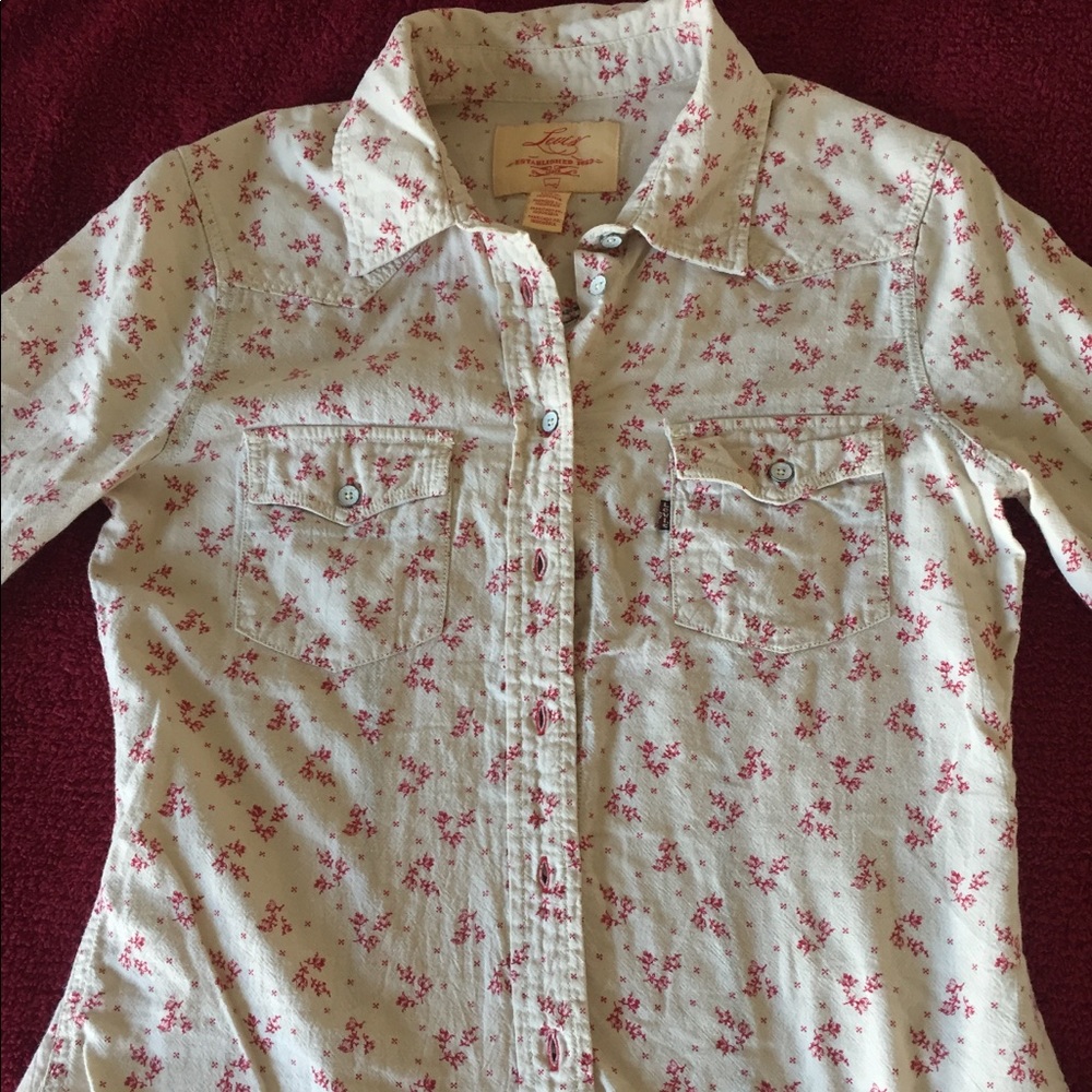 Cream and Red Floral Button Down by Levi's